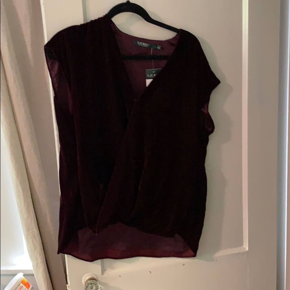 Velvet wine color Ralph Lauren blouse